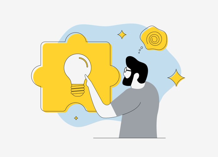 Creative problem-solving and brainstorming session vector image