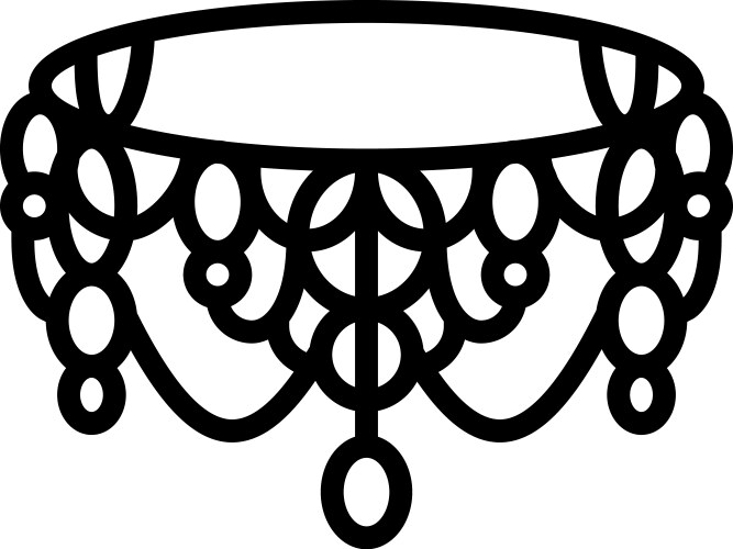 lace goth subculture line icon vector image