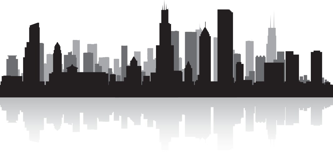 Chicago Skyline Silhouette Vector Image