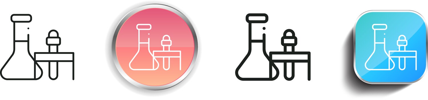 Lab icon thin linear regular and button style vector image