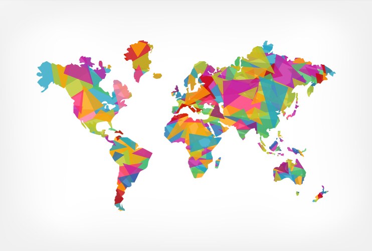 Triangle shape world map concept Royalty Free Vector Image