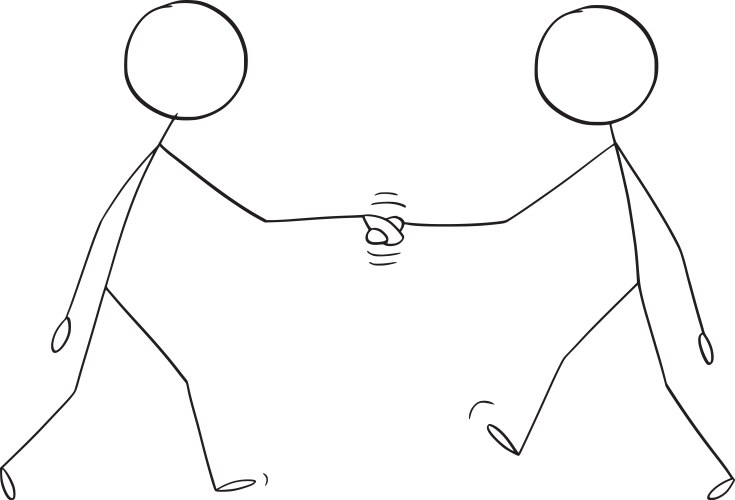 Unknown business partners handshake Vector Image