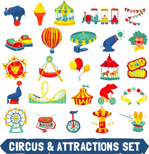 Zoo animals set Royalty Free Vector Image - VectorStock
