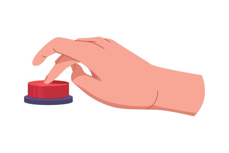 Hand pushing button (48020052) – Royalty-Free Vector | VectorStock