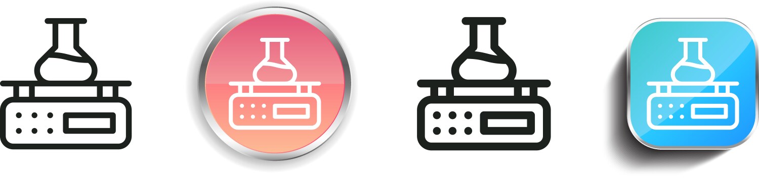 Lab scale icon thin linear regular and button vector image