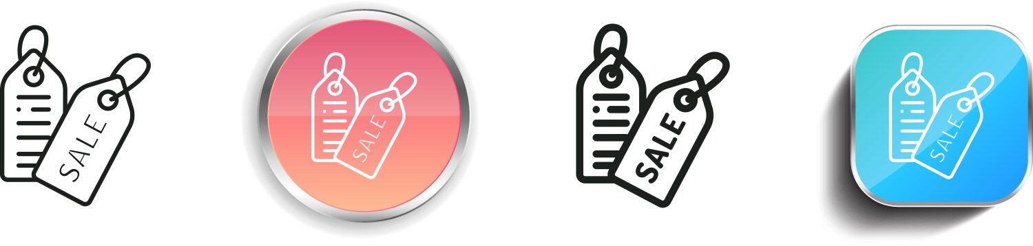 Label icon thin linear regular and button style vector image