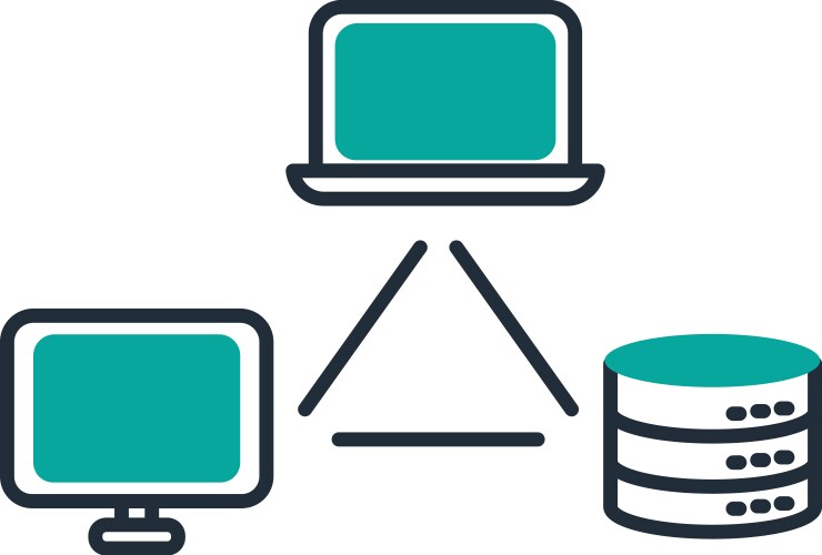 Data computing network connection vector image