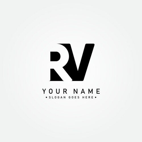 Initial letter rv logo - simple business Vector Image