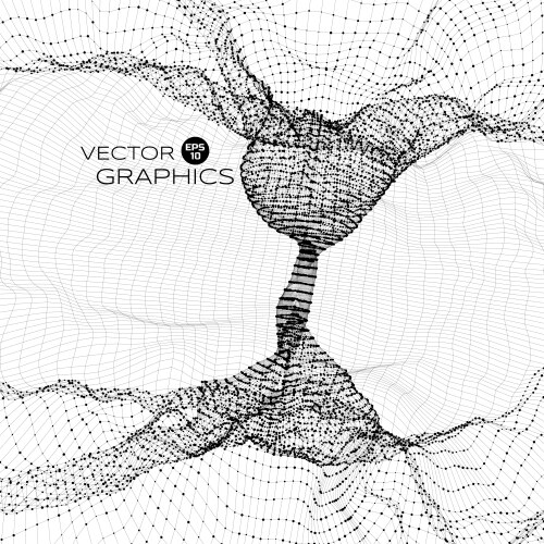 Tornado effect with black abstract lines hurricane