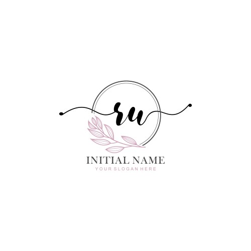 Beauty floral ru initial logos for branding Vector Image