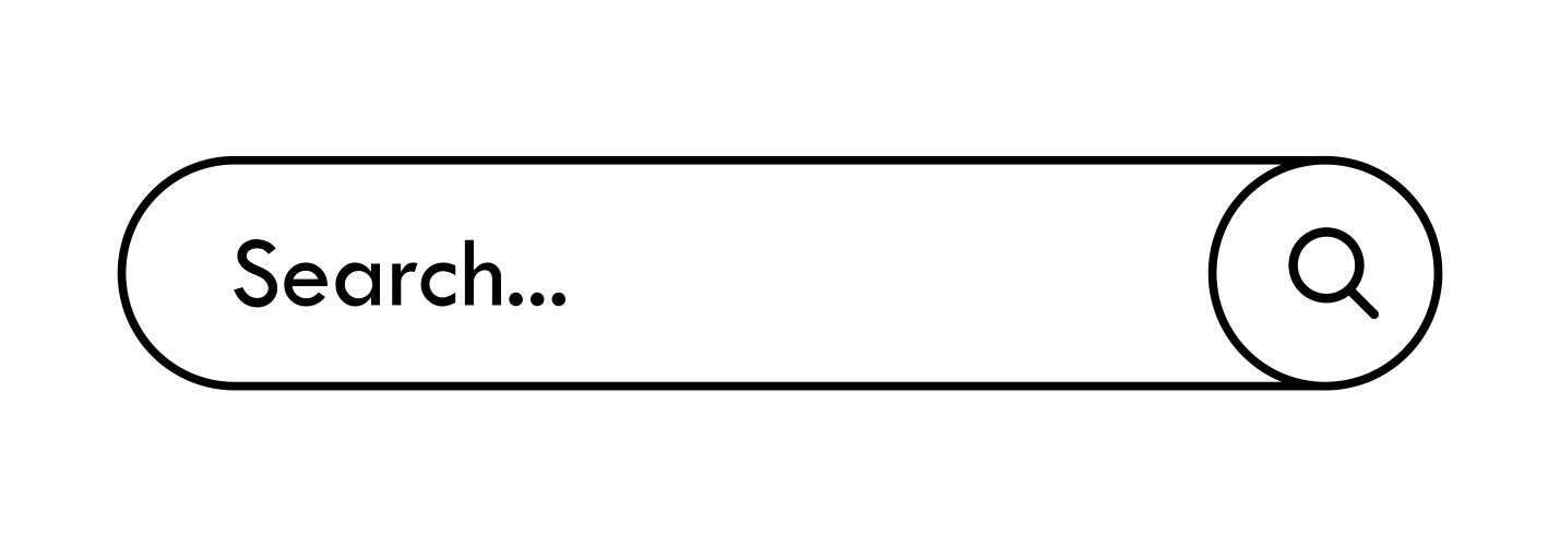 Search bar line style button isolated web browser vector image