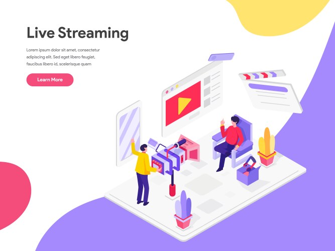 Live Streaming Isometric Template vector image