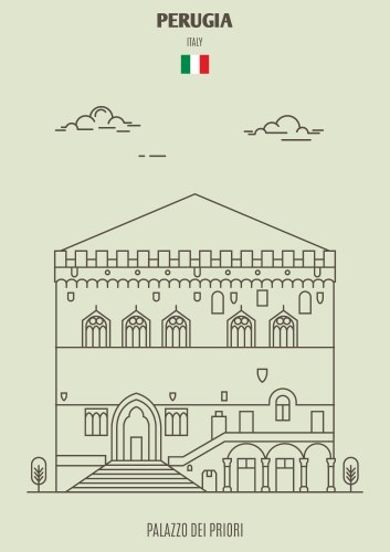 Palazzo dei priori in perugia italy vector image