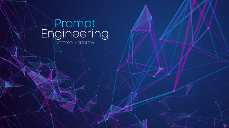 Prompt engineering ai and data visualization vector image