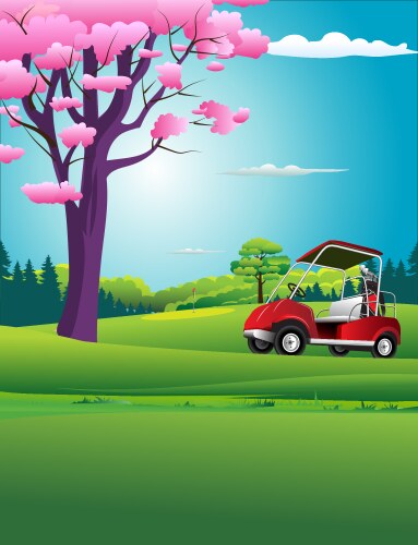 Golf course scenery Royalty Free Vector Image - VectorStock