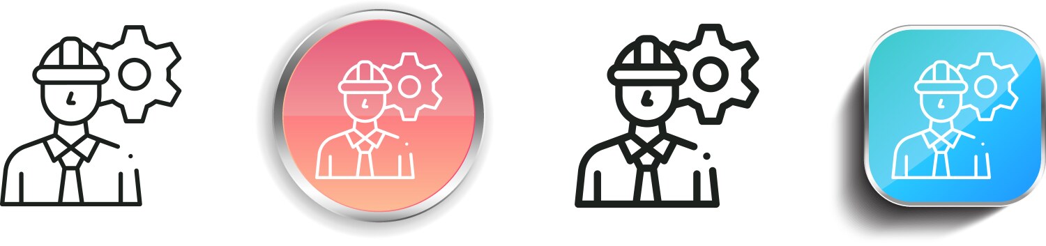Labor icon thin linear regular and button style vector image