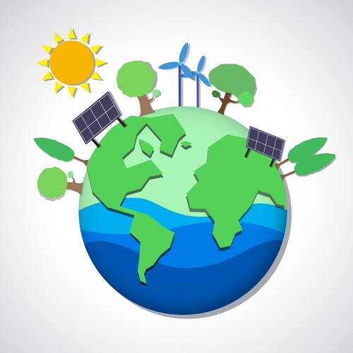 Waste recycling clean energy green environment Vector Image