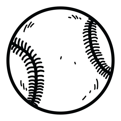 Baseball ball doodle drawing Vector Image