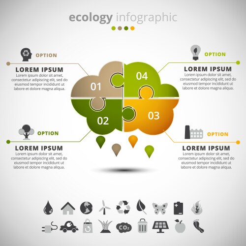 Ecology infographic template Royalty Free Vector Image