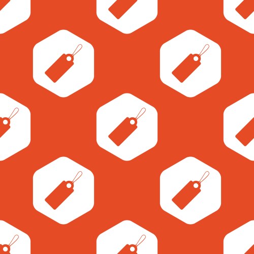 Orange hexagon string tag pattern vector image
