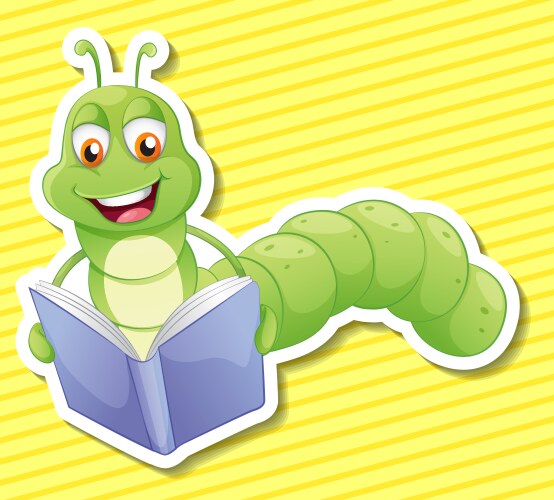 Worms reading Royalty Free Vector Image - VectorStock