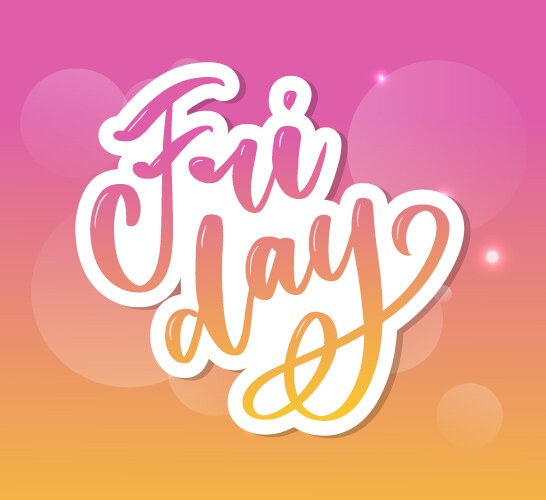 hand lettering happy friday inscription isolated vector image