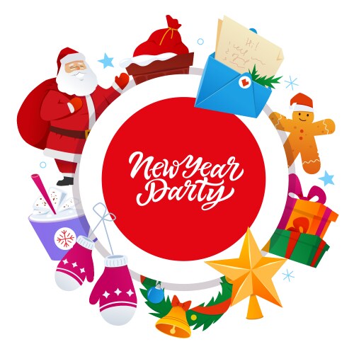 Merry christmas - flat design style colored banner vector image