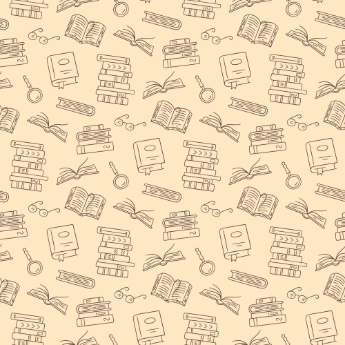 Seamless pattern with paper books home library vector image