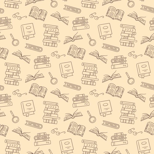 Seamless pattern with paper books home library vector image