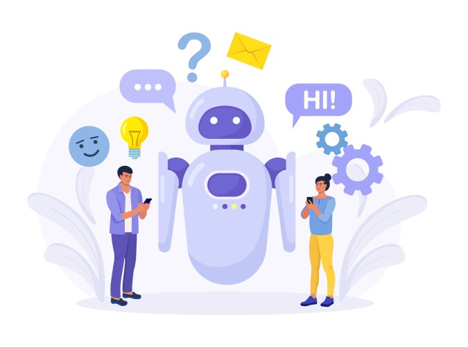 Artificial intelligence human interaction with ai Vector Image