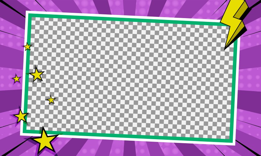 Blank comic pop art frame background design Vector Image