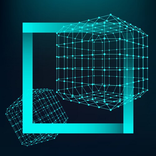Mesh polygonal background scope of lines and dots Vector Image