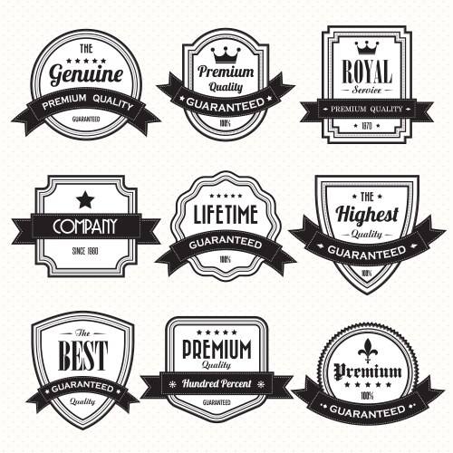 Retro Vintage Badge Set Vector Image