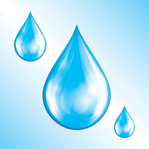 Blue shiny water drop Royalty Free Vector Image