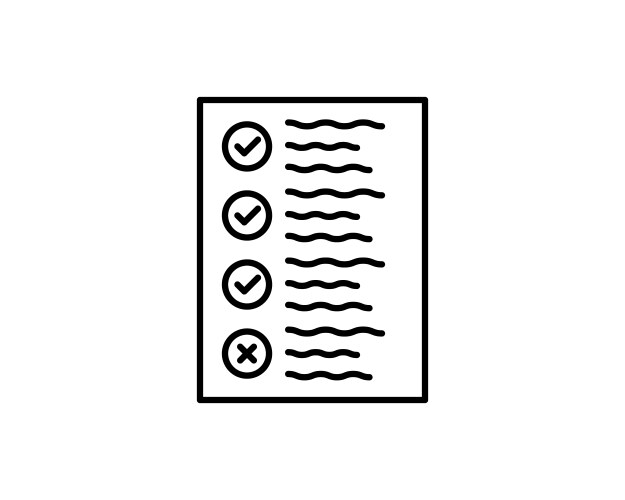 Clipboard checklist or survey form line vector image