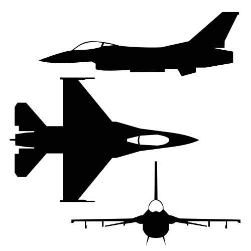 F-16 Jet Fighter Icon Collection Vector Image