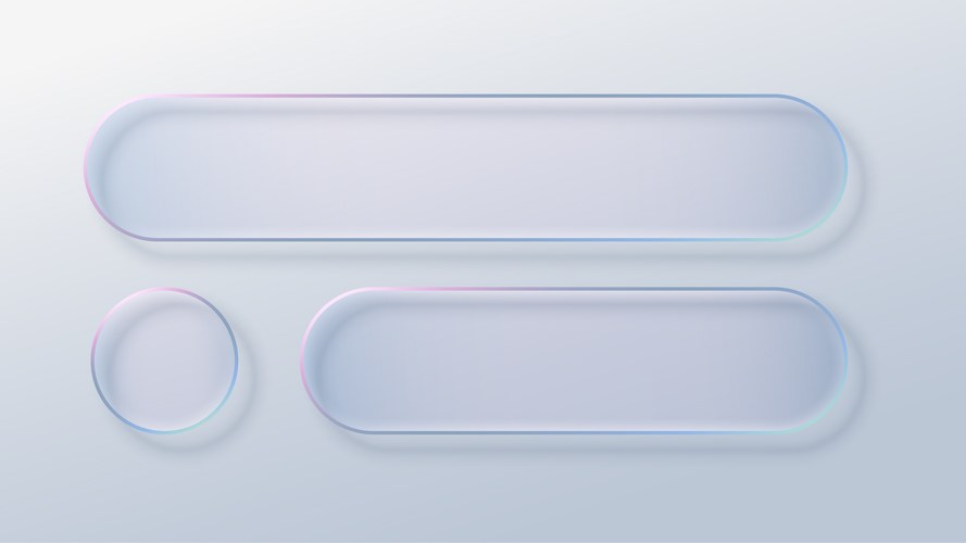 Glass Button UI Elements – Royalty-Free Vector | VectorStock