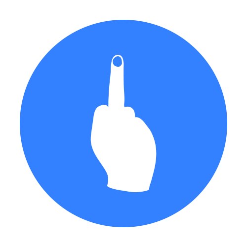 Middle finger icon in black style isolated Vector Image