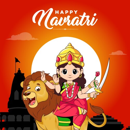 Happy navratri banner design Vector Image