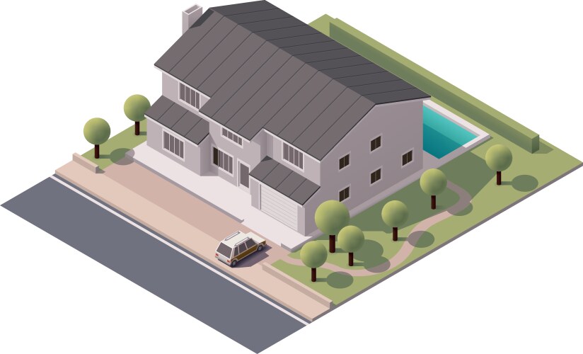 Landscaping isometric composition Royalty Free Vector Image