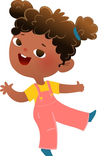 African american baby girl funny dancing jumping Vector Image