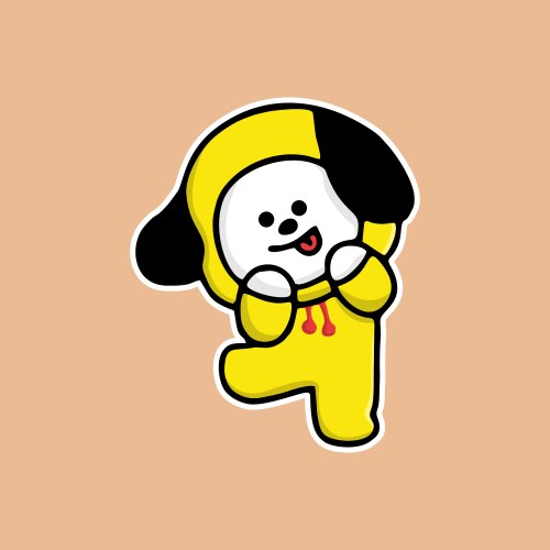 Cute bt21 big set sticker concept design vector image