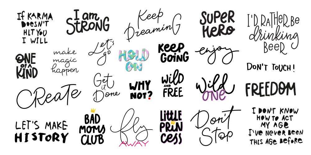 Magic calligraphy quote simple lettering sign Vector Image