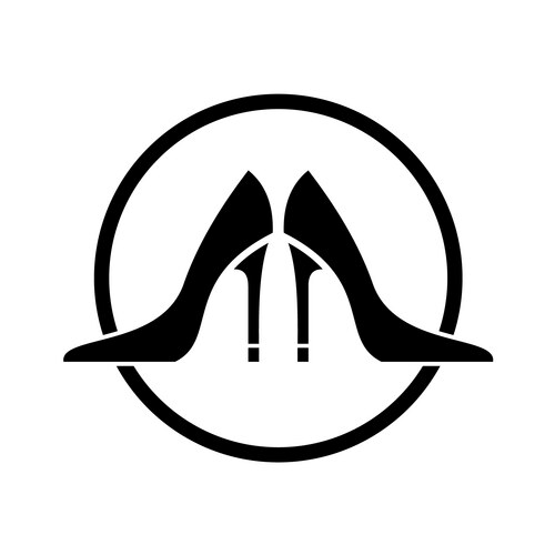 High Heel Shoe Icon - Black & White Vector Image