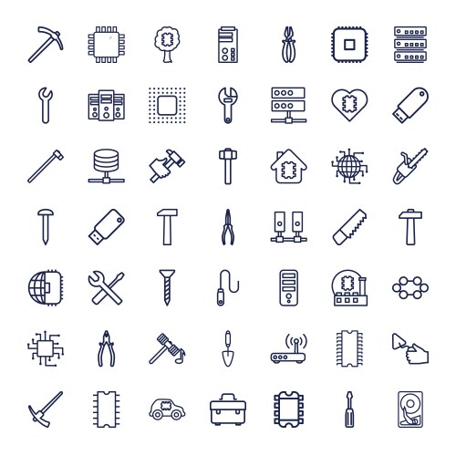 7 hard icons (36295552) – Free Vector | VectorStock