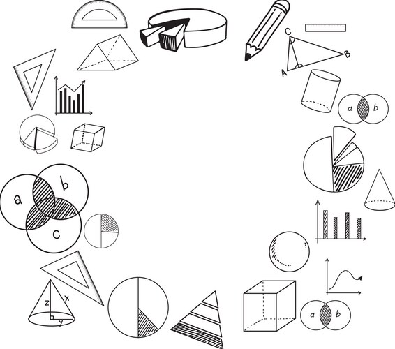 Blank math template with tools and elements – Royalty-Free Vector ...