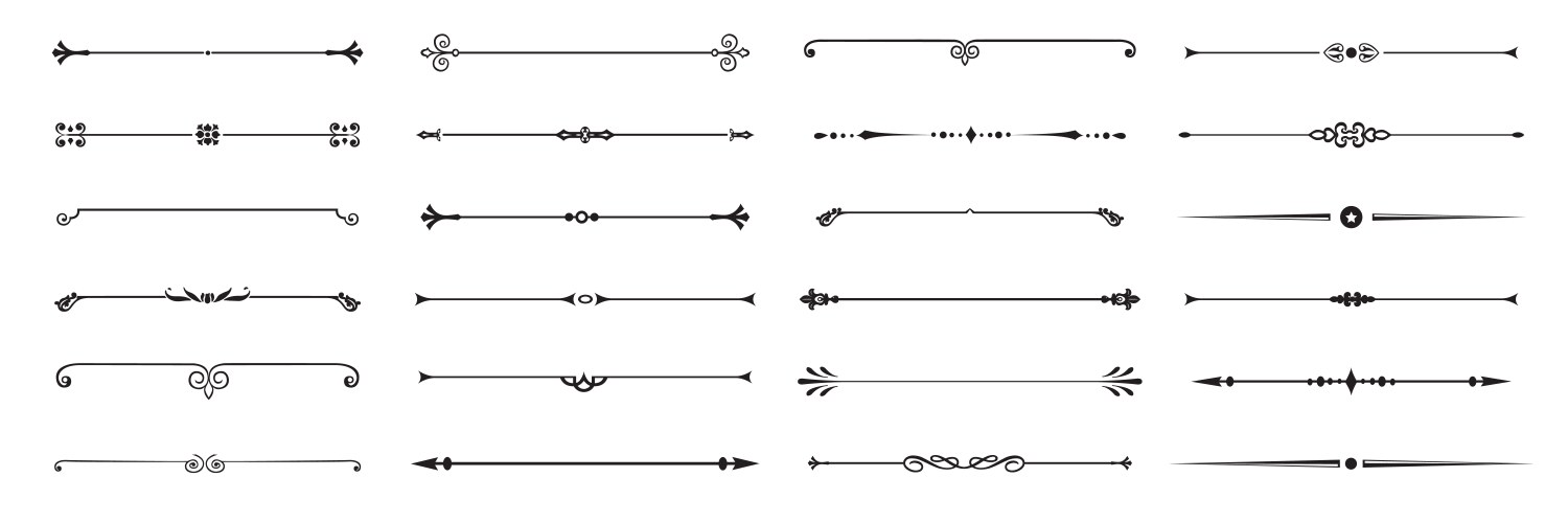 Calligraphy Divider Line Vector Images (over 7,500)