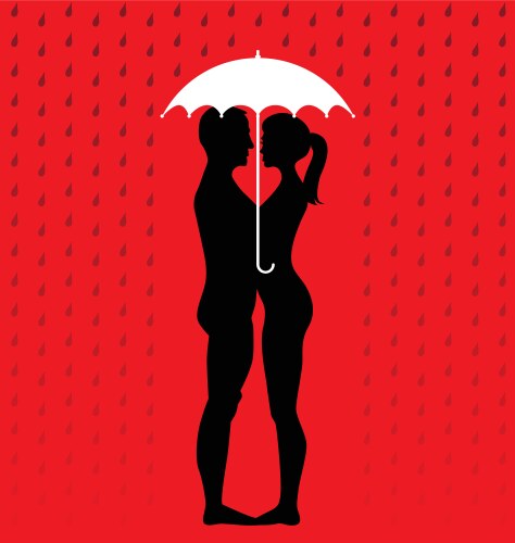 couple under umbrella vector image