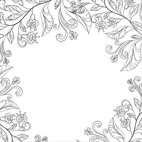 Floral Frame Border Vector Image