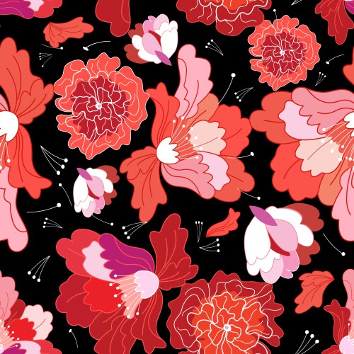 Seamless bright floral pattern Royalty Free Vector Image